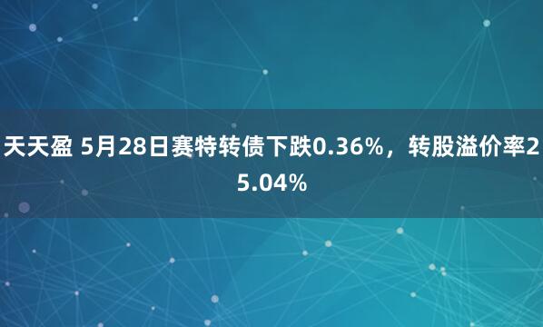 天天盈 5月28日赛特转债下跌0.36%，转股溢价率25.04%