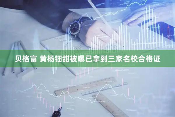 贝格富 黄杨钿甜被曝已拿到三家名校合格证