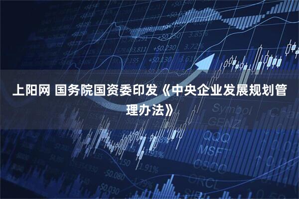 上阳网 国务院国资委印发《中央企业发展规划管理办法》