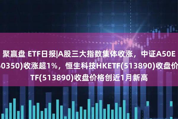 聚赢盘 ETF日报|A股三大指数集体收涨，中证A50ETF指数基金(560350)收涨超1%，恒生科技HKETF(513890)收盘价格创近1月新高